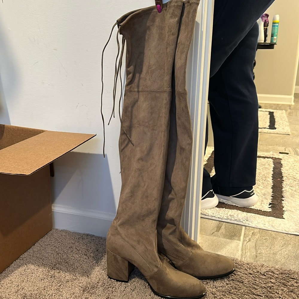 Taupe Knee-High Boots